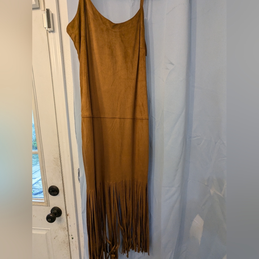 Faux suede fringe dress - Picture 2 of 4